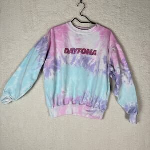NASCAR Daytona International Speedway Womens Sweatshirt Tie Dye Medium Pastel
